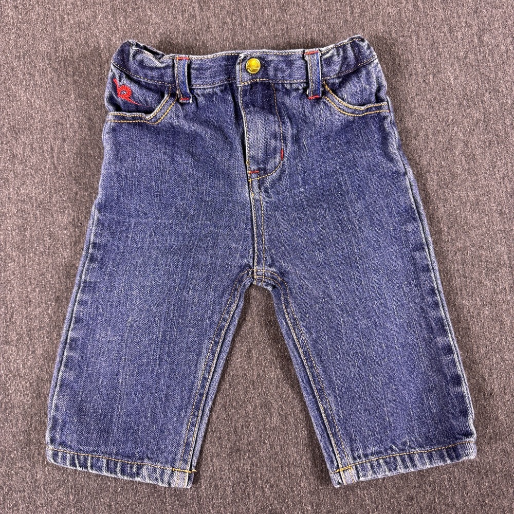 Rocawear Kids Blue Denim Embroidered Logo Streetwear Straight Jeans Size 6/9M